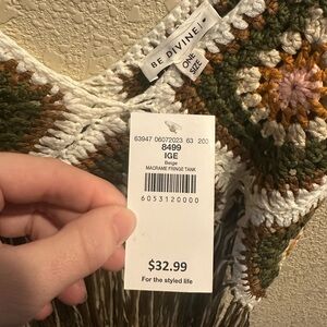 Beige Macramé Fringe Tank - Boho Home Accent